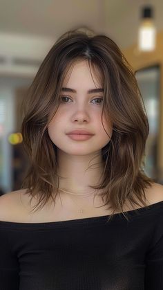 50+ and Fabulous: Sassy Hairstyles for Older Women Trendy Haircuts For Short Hair Round Face, Midlength Haircuts Curtain Bangs, Round Face Layered Hair, Shoulder Haircut For Round Faces, Best Short Haircuts For Square Faces, Middle Hairstyles For Women, Mid Hair For Round Face, Square Haircut Medium, Haircut For Round Face Medium Length