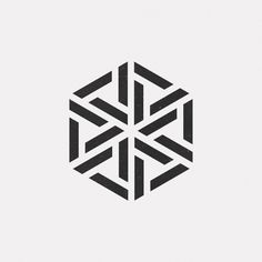 a black and white logo with geometric shapes