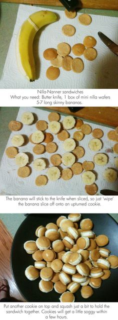 banana slices are cut up and placed on a cutting board next to a banana peel