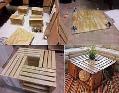 an instagram page with pictures of outdoor furniture made out of pallets and wood