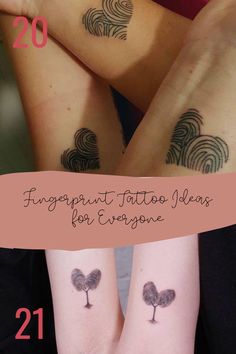 two girls with tattoos on their arms and the words fingerprint tattoo ideas for everyone