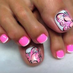 Summer Mani Pedi, Mani Pedi Designs, Pedi Designs