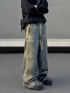 fb-feed Fashion Pants Men, Tomboy Fits, Boys Knit Sweaters, Jeans Models, Y2k Men, Casual Outerwear, 90s Streetwear, Pant Length, Streetwear Men Outfits