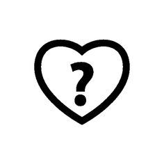 a heart with a question mark on it