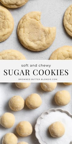 soft and chewy sugar cookies on a baking sheet