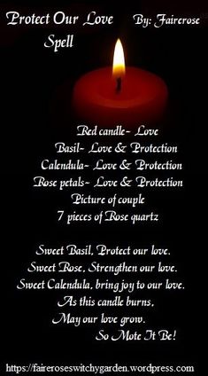 Love Protection Spell, Bottle Spells, Spell For Love, Candle Magik, Spell Chants, White Magic Love Spells, Witchcraft Love Spells, Love Spell Chant, Candle Color Meanings