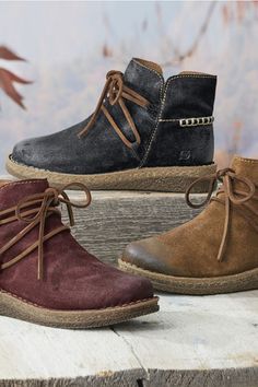 Naturally comfortable booties with Børn’s signature quality. Soft, hand-finished distressed leather uppers with inner zip, cork-infused midsoles and removable cushioned footbeds. Knit Denim, Mommy Style, Shoe Size Conversion, S Signature, Coldwater Creek, Flat Sneakers, Distressed Leather, Slipper Boots, Sock Shoes