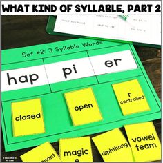 what kind of sylabe, part 2? - word work for beginning and ending sounds