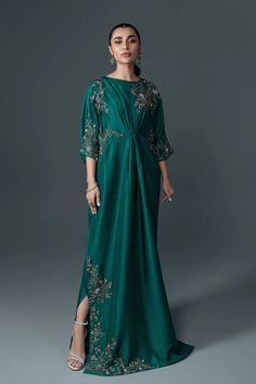 Exquisite ARIANA GREEN Korean Raw Silk Ensemble with Cutwork & Sequins  | Luxury Collection - Latest Pakistani Punjabi Suits Salwar Kameez Designer Wear. Elegant Evening Salwar Kameez For Eid, Elegant Salwar Kameez For Evening Eid, Elegant Green Kurta For Eid, Elegant Green Salwar Kameez For Eid, Elegant Green Sets With Dabka, Elegant Green Diwali Dresses, Green Salwar Kameez For Eid Party, Formal Green Salwar Kameez With Resham Embroidery, Elegant Embellished Salwar Kameez For Evening