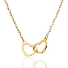 High Quality Gold Plated Stainless Steel Infinity Heart Necklace. This Beautiful Necklace Features 2 Hearts Connected Eternally. The Hearts Are Attached To The Chain. This Elegant Dainty Necklace Measures 16 Inches Plus A 2 Inch Extender Attached. Perfect Gift For Anyone. This Is Gold Plated Stainless Steel. Heart Pendant Necklace Silver, Couple Heart, 2 Hearts, Gold Hearts, Infinity Heart, Necklace For Girlfriend, Hearts Necklace, Gold Heart Necklace, Silver Heart Necklace