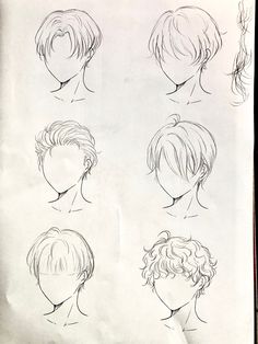 a bunch of drawings of different hair styles