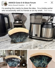 an image of a bowl made out of glass and wood in the process of being put into a slow cooker