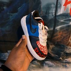 Brand New Nike Air Force One Custom Shoe Size 9c Spider-Man Theme Flaws In Painting Skills Showing In Picture. Painted With Angelus Acrylic Paint Spider Man Shoes Nike, Spider Man Shoes, Spider Man Theme, Custom Shoes Diy, Painting Skills, Nike Air Force One, New Nike Air Force, Air Force One, Nike Air Force Ones