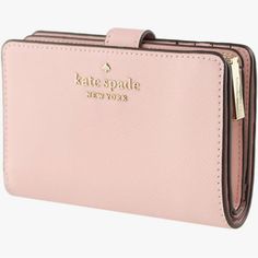 Nwt Kate Spade Staci Medium Saffiano Leather Wallet In Chalk Pink 3.58" H X 5.59" W X 1.22" D Saffiano Leather Ksny Metal Pinmount Logo Two Way Spade Jacquard Lining Interior: 8 Credit Card Slots, Id Window, 4 Slip Pockets, 2 Bill Folds Exterior: L-Zip Coin Compartment Snap Closure Dust Bag Not Included Imported Style No. Wlr00128 Kate Spade Wallet Pink, Kate Spade Staci, Kate Spade Purse Pink, Branded Outfits, My Style Bags, Blue Wallet, Kate Spade Wallet, Kate Spade Purse, Kate Spade Handbags