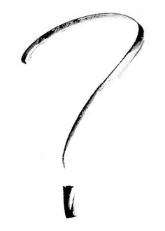 a black and white photo of a question mark