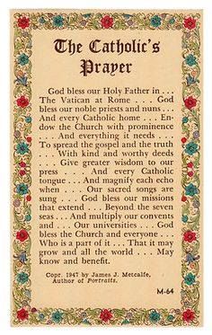 the catholic's prayer framed print