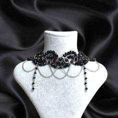 ▪ A stylish necklace that will suit your gothic style ❤🖤 Feminine, special design and handmade 🖤 ▪ 38 cm and adjustable 🖤 ▪ If you have any questions, I'll be happy to answer 💟 ▪ Avoid contact with perfume or other chemicals 🌿 Y2k Dark Aesthetic, Fairy Grunge Necklace, Wedding Accessories Necklace, Witchcraft Jewelry, Fairycore Necklace, Prom 23, Grunge Necklace, Scene Jewelry, Jewelry Y2k