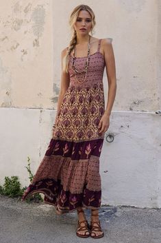 Château Quilted Strappy Maxi Dress Sunset Soiree, Boho Whimsical, Purple Outfit, Dream Fashion, Date Night Dress, Spell Designs, Strappy Maxi Dress, Ideal Wardrobe, Denim Outerwear