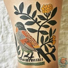 Robin Tattoo Design, Flower And Bird Tattoo, Finch Tattoo, Dutch Tattoo, River Tattoo, American Midwest, Tattoo Bird, Traditional Tattoo Designs, Sparrow Tattoo