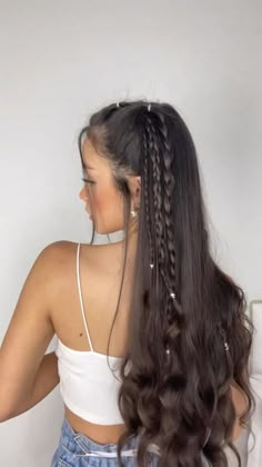 Hairstyle For Wavy Hair Long, Hair Styles Long Hair Braids, Prom Hairstyles Long Straight Hair, Coachella Hairstyles Long, Cute Summer Braided Hairstyles, Hairstyle With Bangs For Prom, Cute And Easy Prom Hairstyles, Hairstyles For A Hot Day Summer, Cute Simple Long Hairstyles