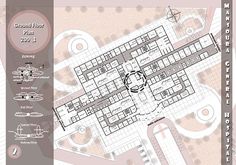 the ground plan is shown in pink and grey colors, with an image of a circular building