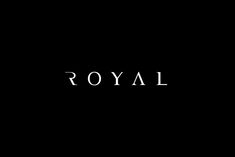 the word royal written in white on a black background