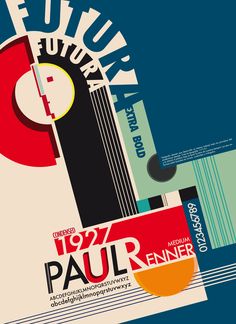 an advertisement for the 20th annual of the future in paris, designed by paul renner