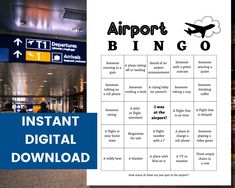 an airport bingo game is shown in this image