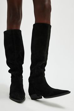 Vagabond Cassie Slouch Boots | Free People Suede Slouch Boots, Tall Suede Boots, Vagabond Shoemakers, Slouch Boots, Slouchy Boots, Shoes Boots Ankle, Slouched Boots, Black Suede Boots, Low Block Heels