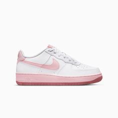 nike-kids-nike-air-force-1-grade-school-ct3839-107 Nike Force 1, Tenis Nike, Nike Models, Nike Force, Cute Sneakers, Cute Nikes, Pink Nikes, Nike Kids, Grade School