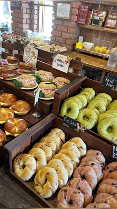 many different types of doughnuts are on display