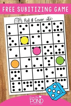 a free printable roll and cover game for kids to play on the table with dices