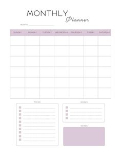 the printable planner is shown in purple