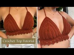 crochet crop top pattern for women with halter neckline and open back