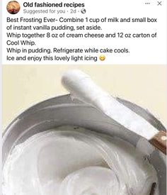 an old fashioned recipe is being used to make whipped cream