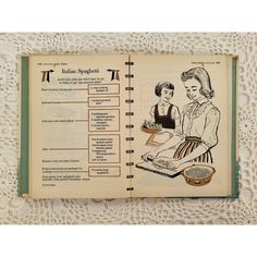 an old book with instructions on how to cook