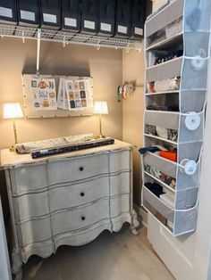 Today I wanted to show you my “use what I have” quick & easy organized gift wrapping closet. I’ve been working on organizing and fixing up small spaces in my home little by little this year. I’ve been sharing behind the scenes and progress in our HomeBody Gathering Place community (and these projects will continue [...] Gift Wrapping Closet, Wrapping Closet, Organization Gifts, Door Organizer, Rechargeable Lamp, Closet Cabinets, Holiday Ribbon, Gathering Place, Room Closet