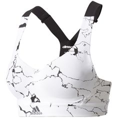 adidas Women's Climachill Marble High Support Sports Bra - White: Image 1 Adidas Activewear, Adidas Sports Bra, Yoga Sports Bra, White Sports Bra, Yoga Activewear, Padded Sports Bra, Adidas Sportswear, Adidas Sport, Women's Shapewear