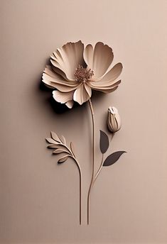 a paper flower is shown on the wall