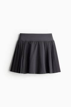 Pleated tennis skirt in DryMove™ functional fabric to wick away moisture from skin and keep you comfortably dry while moving. Wide waistband panel with internal key pocket. Layered over jersey shorts with a ball pocket at one side. Pleated Tennis Skirt, Lady Grey, Tennis Skirt, Sportswear Women, Wide Waistband, Jersey Shorts, Dark Gray, Tennis, H&m