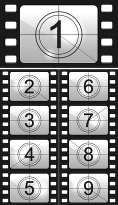 an image of a film strip with numbers on it