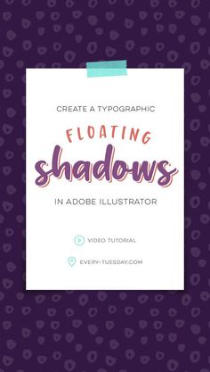 the title for creating shadows in adobe and photoshopped with text that reads create a typographic floating shadows