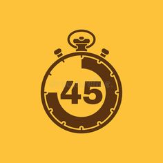 The 45 seconds, minutes stopwatch icon. Clock and watch, timer, countdown, stopwatch symbol. UI. Web. Logo. Sign. Flat royalty free illustration Icon Clock, Web Logo, Blue Abstract Art, Free Illustration, Logo Sign, Vector Images Illustrations, Design App, Vector Stock, Free Illustrations