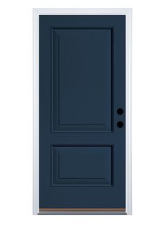 A Therma-Tru door system is engineered with craftsman precision for durability and reliability through the years. Classic Craft® Canvas features a smooth premium surface designed with the architectural character of finely sanded wood. Two elevated panels create a transitional and exquisite design complementary to any home style. A long-lasting, professionally applied finish in Indigo offers enduring beauty backed by a finish warranty of 10 years. Composite Door Frame featuring Tru-Guard Composit Navy Blue Door, Single Front Door, Craftsman Door, Therma Tru, Victorian Door, Inside Door, Farmhouse Porch, Fiberglass Door, Door Manufacturer