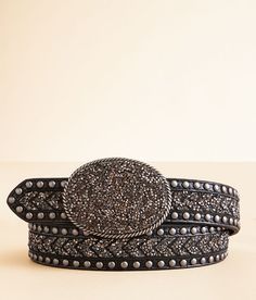 Angel Ranch Glitz Western Leather Belt - Black Medium, Women's Black Studded rhinestone leather 1 1/2 belt Interchangeable belt buckle. Due to the nature of leather/suede, small variances of color in the skin may occur, this is in no way considered a defect. These are inherent characteristics of leather/suede and will enhance the individual look of your garment.. Manmade material to genuine leather lining. Apparel & Accessories Rodeo Belt, Western Leather Belt, Rhinestone Belt Buckle, Women's Belts, Belt For Women, Rhinestone Belt, Western Leather, Belt Black, Black Belt