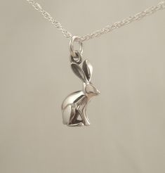 "the jackrabbit is one of my favorite south western animals.    it can be worn as a pendant or charm :  the chain is a sterling silver cable link  18 \". this is  also available in gold. ( see listings)" Rose Gold Diamond Necklace, Rabbit Necklace, Bunny Jewelry, Rabbit Jewelry, Real Diamond Necklace, Bunny Necklace, Jack Rabbit, Long Silver Necklace, Silver Jewels