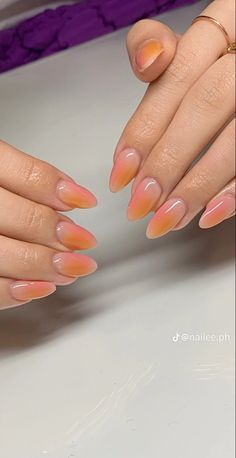 Summer Aura, Nails Aura, Sunset Nails, Aura Nails, April Nails, Hippie Nails, Simple Gel Nails, Summery Nails