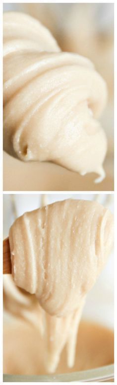 three pictures showing how to make peanut butter