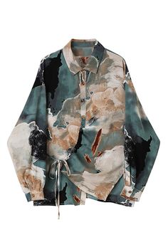 Gradient Watercolors Artsy Aesthetic Collar Women Blouse Artsy Clothing Aesthetic, Tie Dye Long Sleeve Shirt, Artsy Clothing, Artsy Aesthetic, Paint Shirts, Aesthetic Shirts, Women Blouse, Tie Dye Long Sleeve, Blouse Online