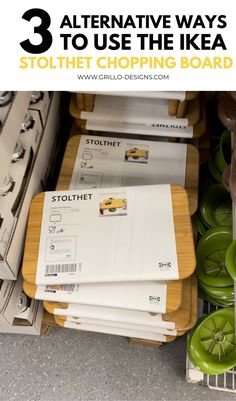 there are three different ways to use the ikea shelf chopping board